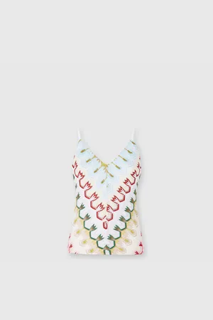 Missoni Top de encaje sin mangas con escote en V, Mujer, , Talla: 40