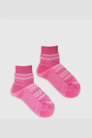 Missoni Calcetines cortos mezcla de algodón zig zag, Mujer, , Talla: L