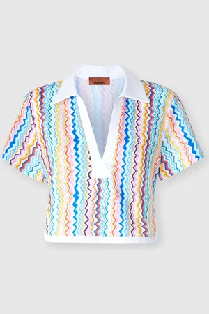 Missoni Top de manga corta con escote en V, Mujer, , Talla: 40