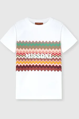 Missoni Camiseta con estampado zig zag y logo en el frente, Niño, , Talla: 10