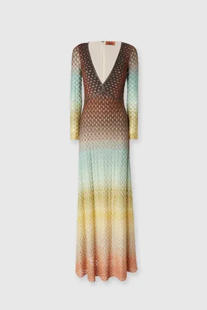 Missoni Vestido largo degradado con escote en V, Mujer, , Talla: 40