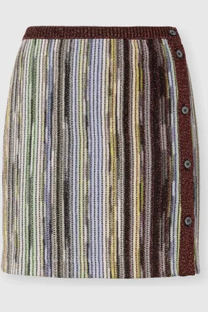 Missoni Minifalda de viscosa flameada lamé a rayas con botonadura lateral, Mujer, , Talla: 36