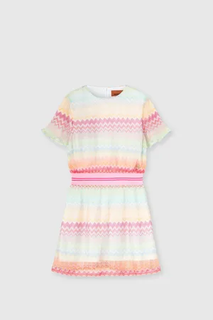 Missoni Vestido corto de viscosa con motivo chevron, Niña, , Talla: 10