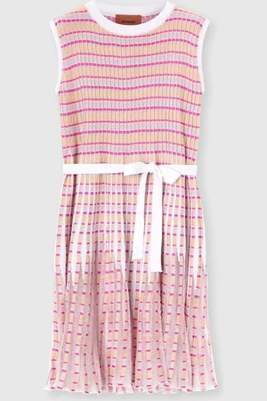 Missoni Vestido a rayas con falda plisada en 100 % viscosa, Niña, , Talla: 10