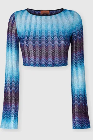 Missoni Crop top de manga larga en mezcla de viscosa, Mujer, , Talla: 40