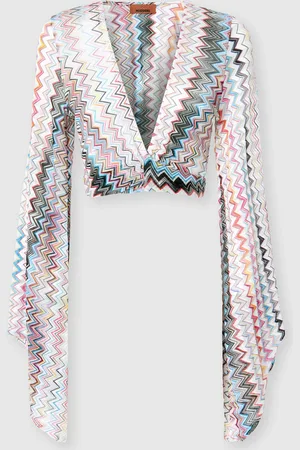 Missoni Top chevron en mezcla de viscosa con mangas anchas, Mujer, , Talla: 40