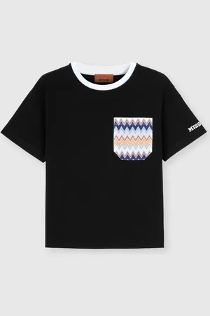 Missoni Camiseta de cuello redondo con estampado en zigzag en el bolsillo, Niño, , Talla: 10