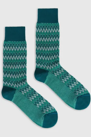 Missoni Calcetines cortos de mezcla de algodón con estampado zig-zag., Hombre, , Talla: L