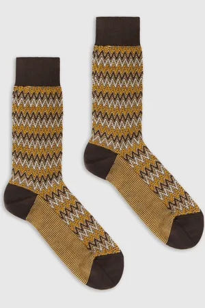 Missoni Calcetines cortos de mezcla de algodón con estampado zig-zag., Hombre, , Talla: L
