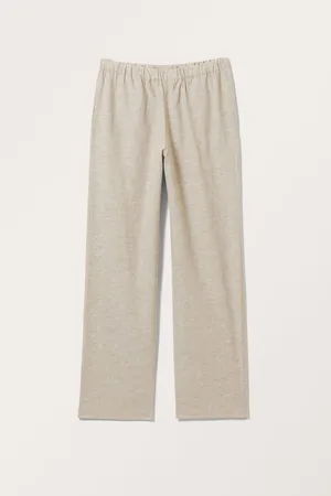 Monki Relaxed Fit Linen Blend Trousers