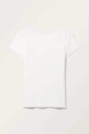 Monki Fitted Open Back Short Sleeve Top