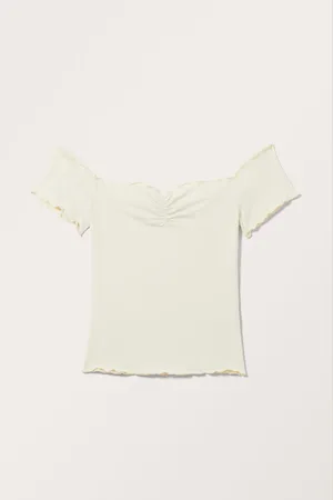 Monki Cropped Off-Shoulder Top