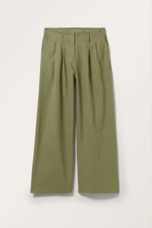 Monki Relaxed Linen Blend Trousers