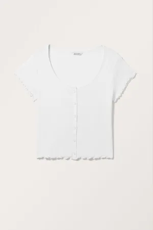 Monki Short Buttoned Short Sleeve Top