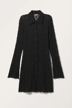 Monki Long Sleeve Mini Shirt Dress