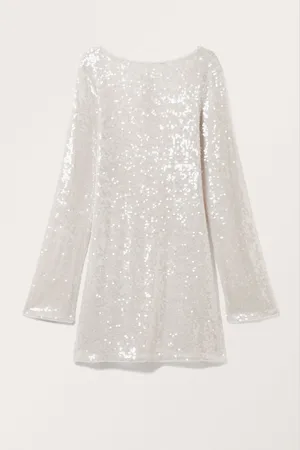 Monki Sequin Open Back Mini Dress