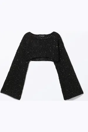 Monki Knitted Boat-Neck Sequin Bolero