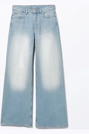 Monki Paz Mid Wide Metallic Jeans