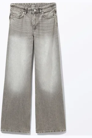 Monki Paz Mid Wide Metallic Jeans