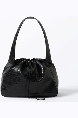 Monki Croco Drawstring Shoulder Bag