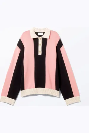 Monki Long-Sleeved Knitted Polo Sweater