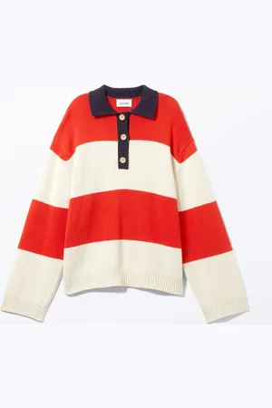 Monki Long-Sleeved Knitted Polo Sweater