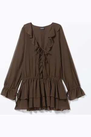 Monki Frilled V-neck Mini Dress