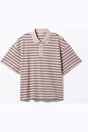 Monki Striped Relaxed Fit Polo Shirt