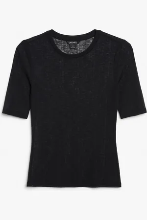 Monki Semi-sheer short sleeve top