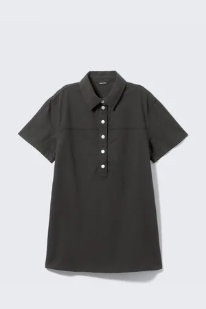Monki Short-Sleeved Mini Shirt Dress
