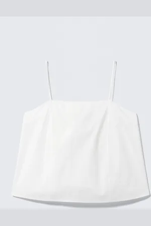 Monki Drawstring Poplin Strap Top