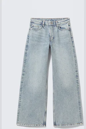 Monki Paz Mid Straight Embellished Jeans