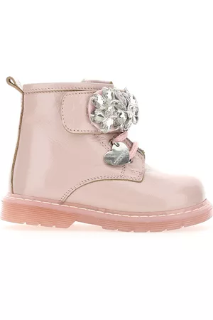 MONNALISA Botas de combate de charol con estrás