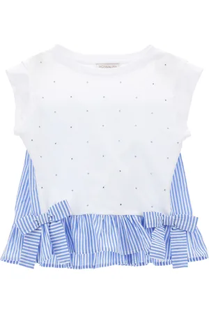 MONNALISA Camiseta con lazos y strass