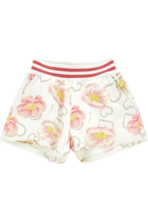 MONNALISA Shorts de felpa con estampado de anémonas