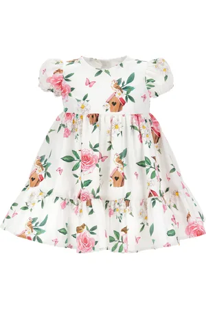 MONNALISA Vestido de algodón con estampado de jardín