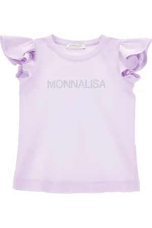 MONNALISA Camiseta de punto con logotipo y tachuelas