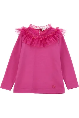 MONNALISA Camiseta con cuello de tul
