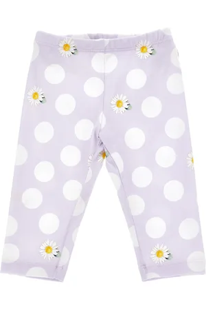 MONNALISA Leggings de punto con margaritas y lunares