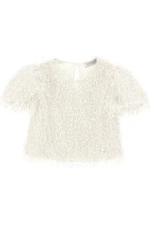 MONNALISA Top con flecos de viscosa