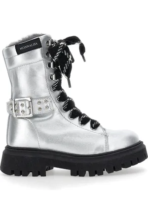 MONNALISA Botas militares roqueras con forro de carnero