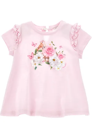 MONNALISA Camiseta larga con volantes