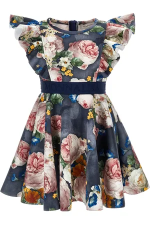 MONNALISA Vestido de neopreno de rosas barrocas