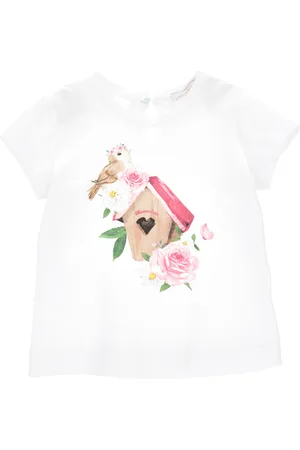 MONNALISA Camiseta con estampado de pajaritos