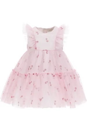 MONNALISA Vestido de tul con diseño de cerezas