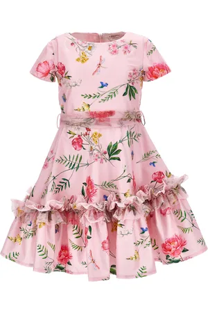 MONNALISA Vestido de raso con detalles de tul
