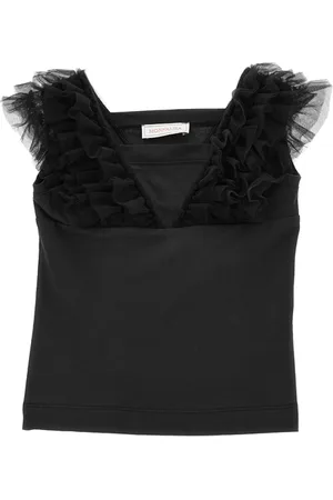MONNALISA Camiseta de tirantes de punto con detalles de tul