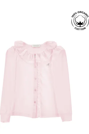 MONNALISA Camisa de algodón orgánico con cuello elegante