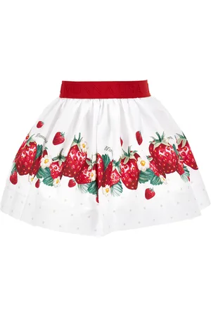 MONNALISA Falda de popelina con estampado de fresas