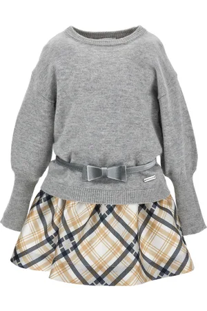 MONNALISA Vestido de mikado con diseño tartán